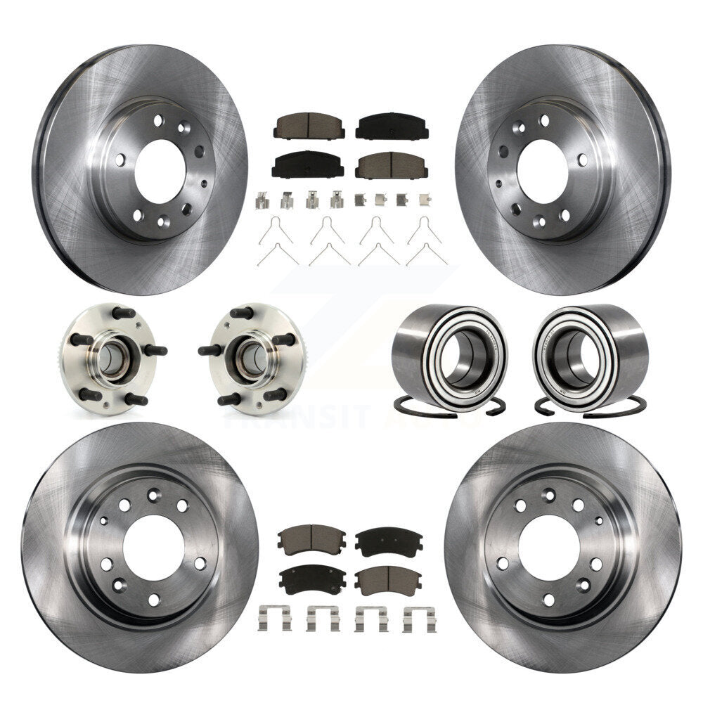 Kit de rotors de frein à disque et de plaquettes en céramique, roulement de moyeu avant et arrière (10 pièces) pour Mazda