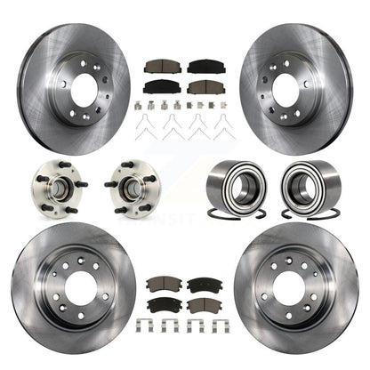 Kit de rotors de frein à disque et de plaquettes en céramique, roulement de moyeu avant et arrière (10 pièces) pour Mazda