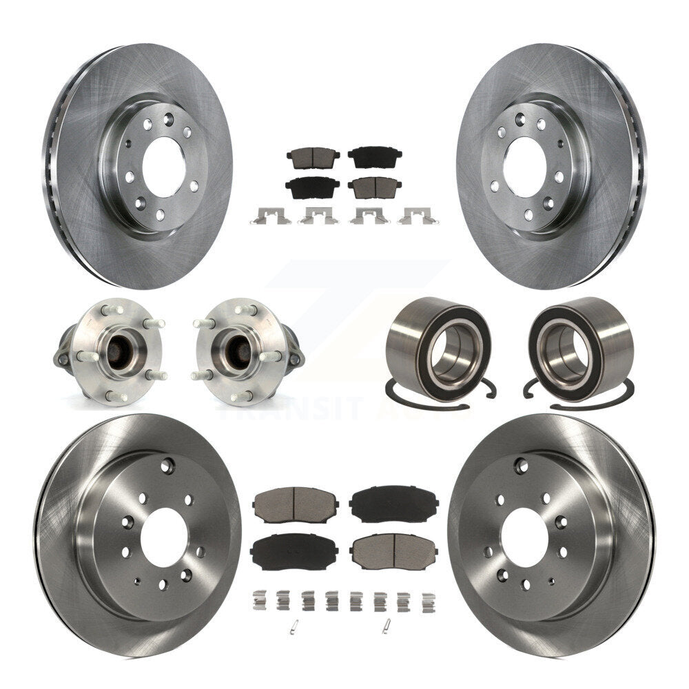 Kit de rotor et de plaquettes de frein avec roulement de moyeu avant et arrière (10 pièces) pour Mazda CX-7 FW 2007 – 2012