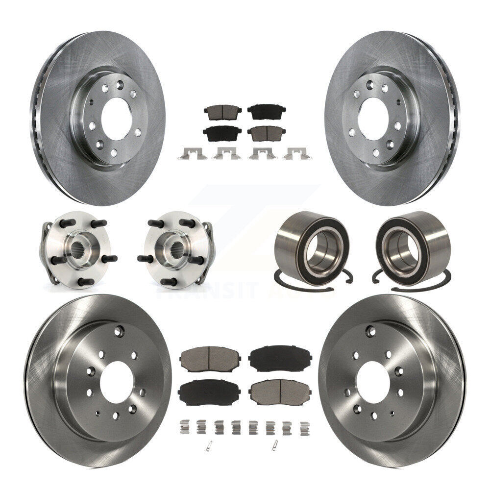 Kit de rotor et de plaquettes de frein avec roulement de moyeu avant et arrière (10 pièces) pour Mazda CX-7 AW 2007 – 2012