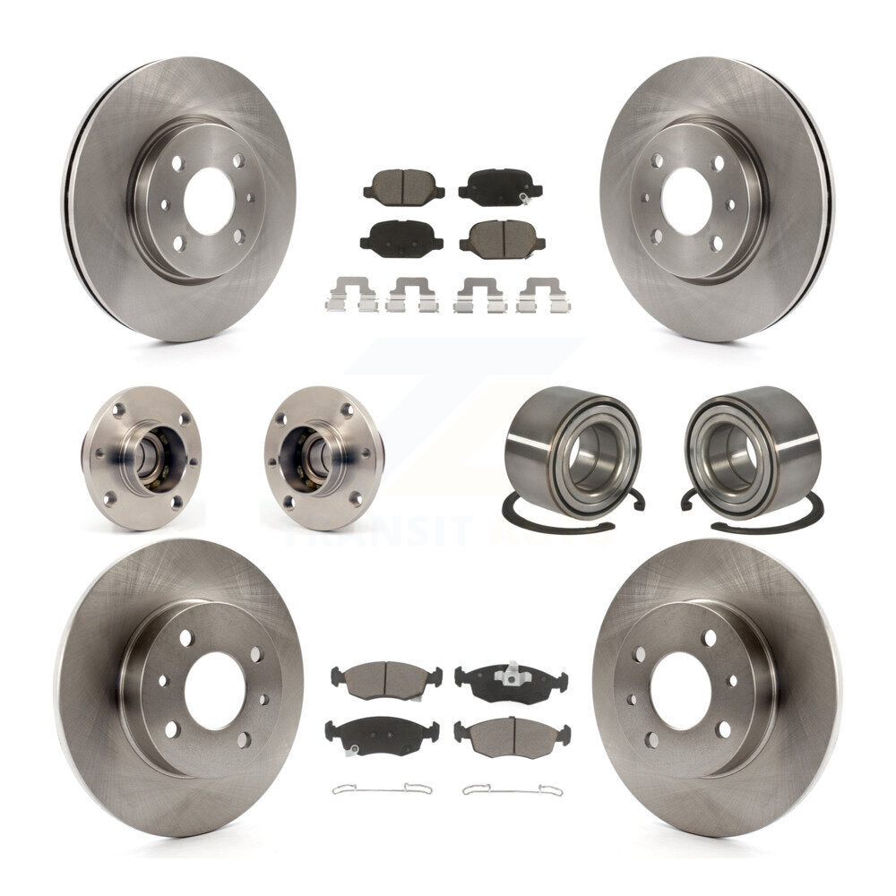 Kit de rotor de frein à disque et de plaquettes en céramique, roulement de moyeu avant et arrière (10 pièces) pour Fiat 50