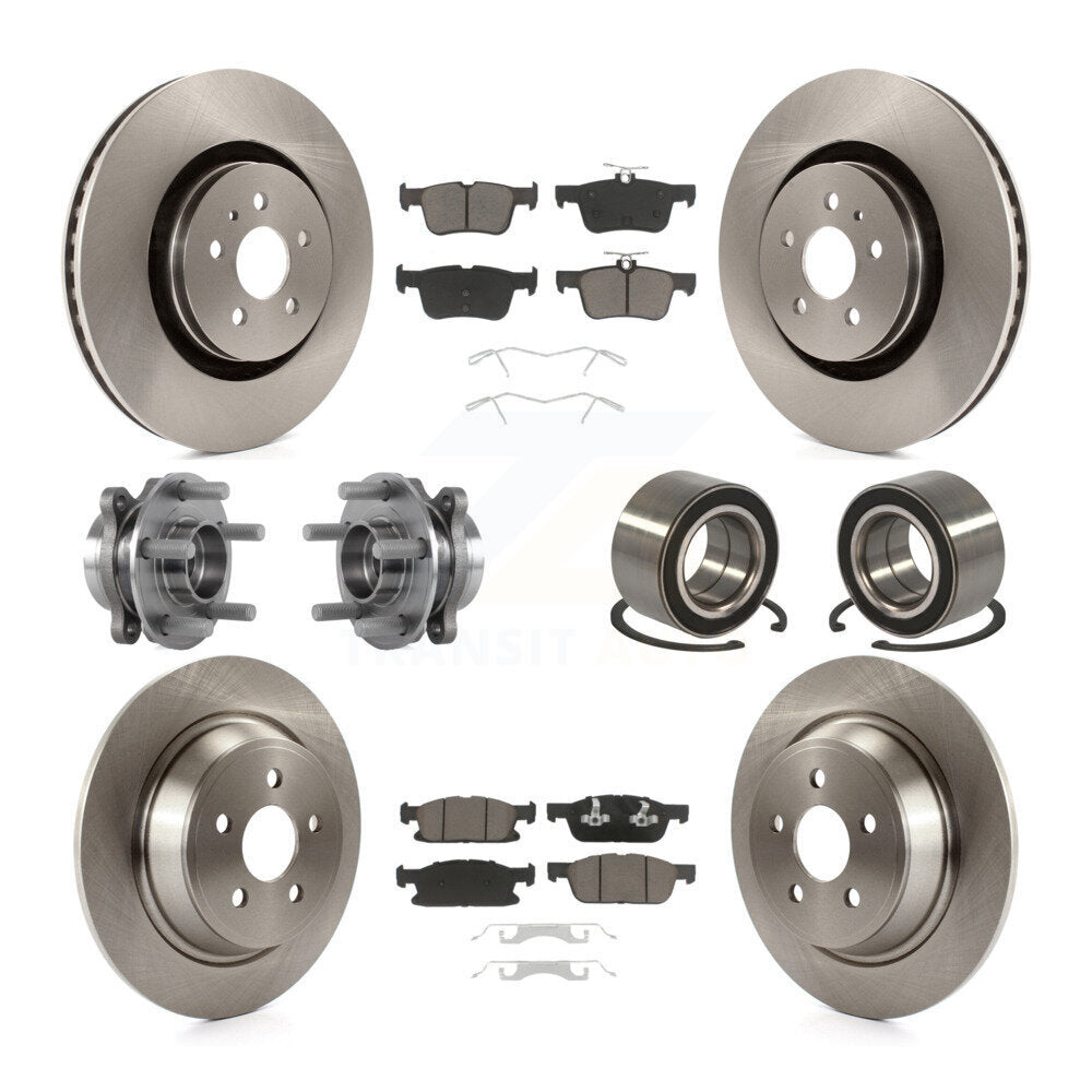 Kit de rotors et plaquettes de frein à disque, roulement de moyeu avant et arrière (10 pièces) pour Ford Edge AW 2015