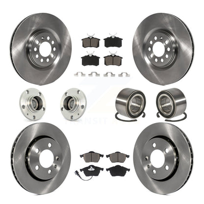 Kit de rotors et plaquettes de frein avec roulement de moyeu avant et arrière (10 pièces) pour Volkswagen Golf Audi T