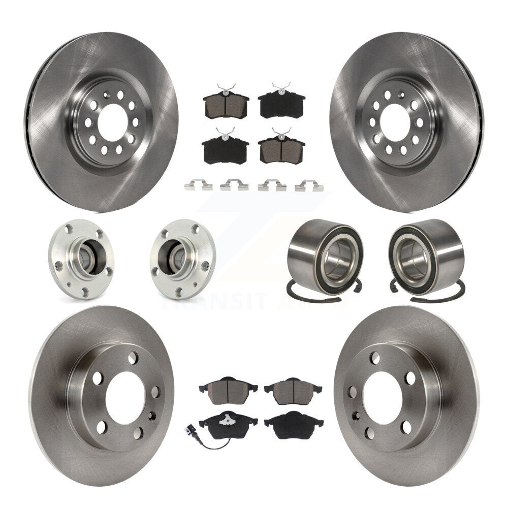 Kit de rotor et de plaquettes de frein à disque, roulement de moyeu avant et arrière (10 pièces) pour Audi T 2000 – 2006