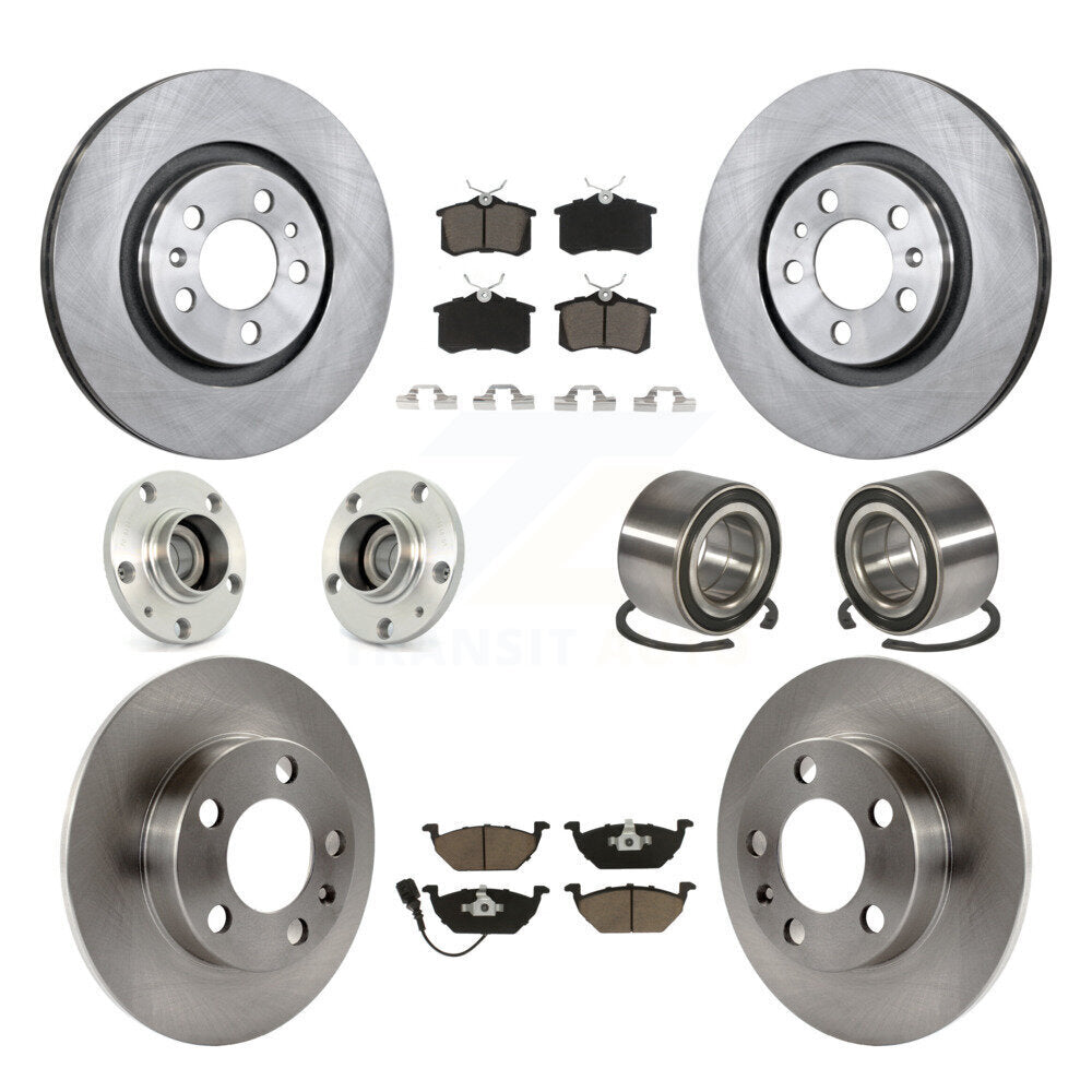 Kit de plaquettes de Rotor de frein, roulement de moyeu avant et arrière (10 pièces) pour Volkswagen Golf City Jett