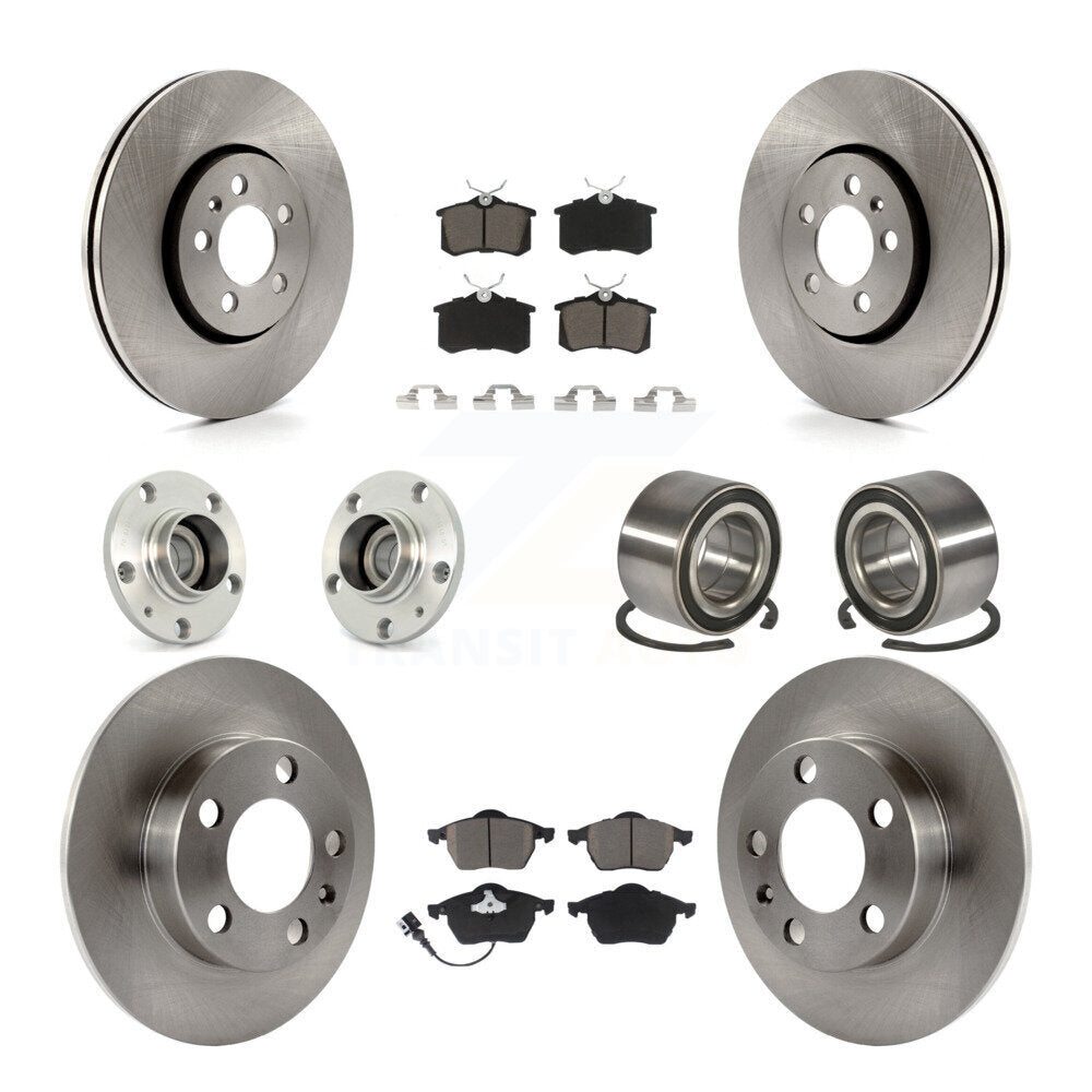 Kit de Rotor et de plaquettes de frein, roulement de moyeu avant et arrière (10 pièces) pour Volkswagen Golf Beetl