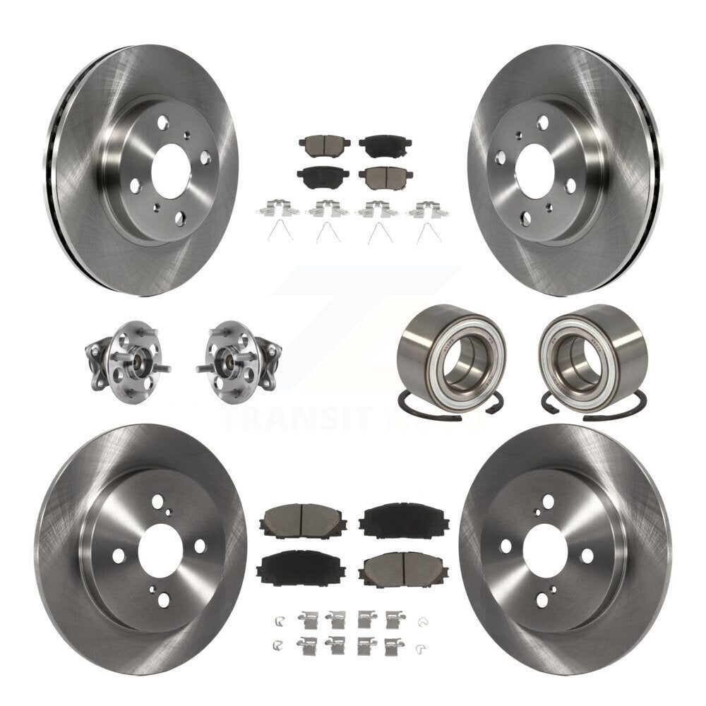 Kit de rotors et plaquettes de frein à disque, roulements de moyeu avant et arrière (10 pièces) pour Toyota Yaris