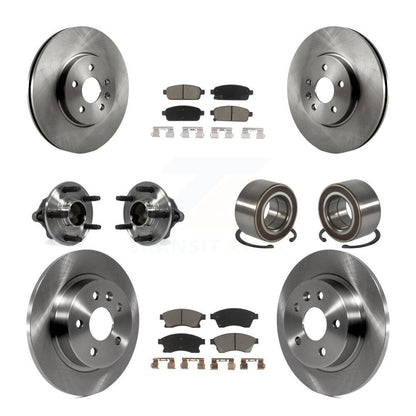 Kit de rotor et de plaquettes de frein avec roulement de moyeu avant et arrière (10 pièces) pour Chevrolet Sonic R 13-14