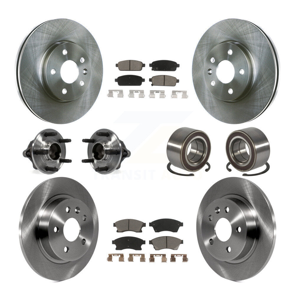 Kit de rotors et plaquettes de frein à disque, roulement de moyeu avant et arrière (10 pièces) pour Chevrolet Soni