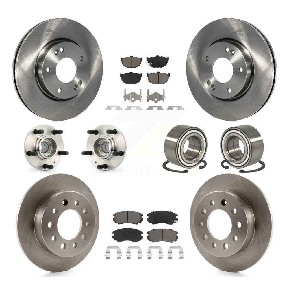 Kit de rotors et plaquettes de frein à disque, roulement de moyeu avant et arrière (10 pièces) pour Hyundai Tiburo