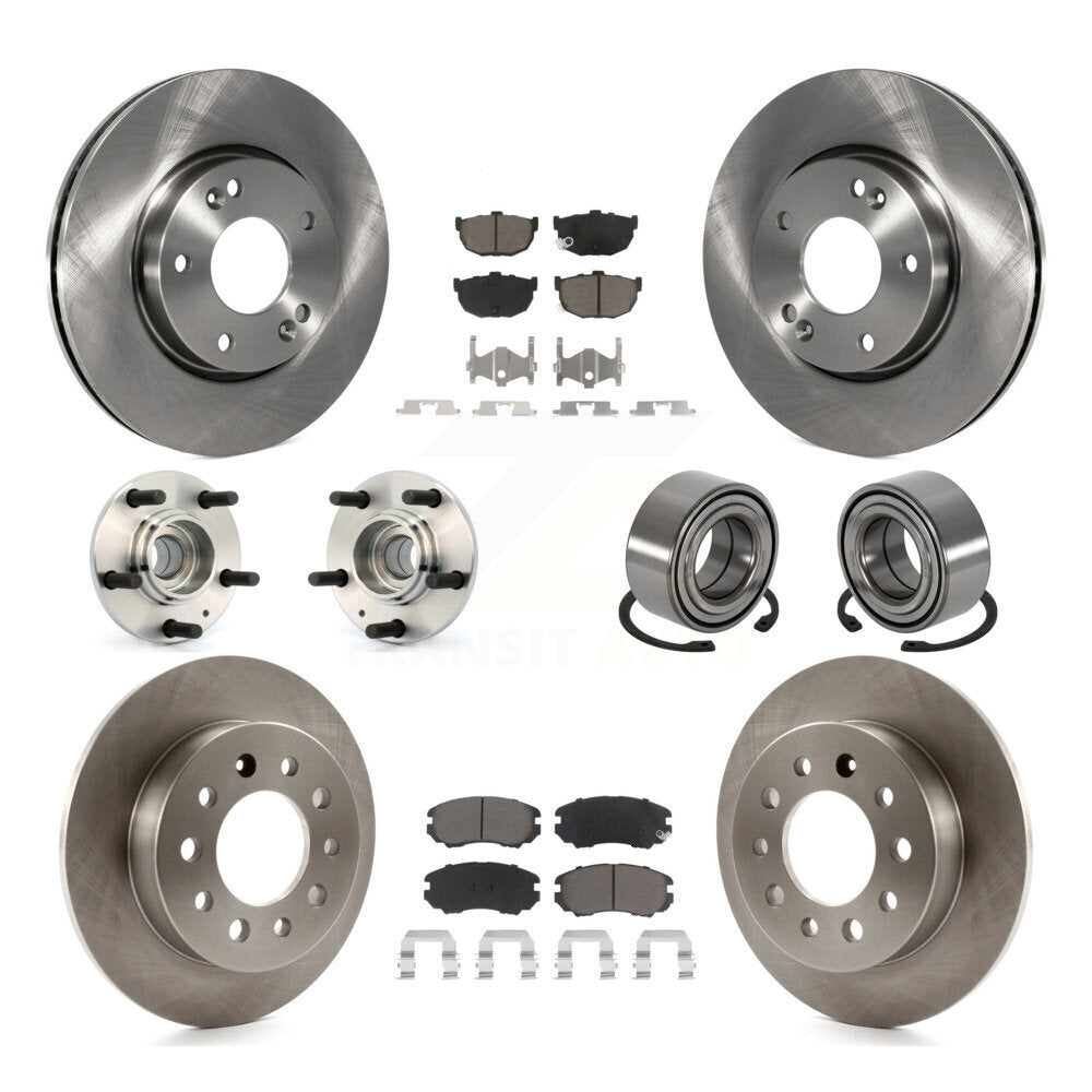 Kit de rotors et plaquettes de frein à disque, roulement de moyeu avant et arrière (10 pièces) pour Hyundai Tiburo