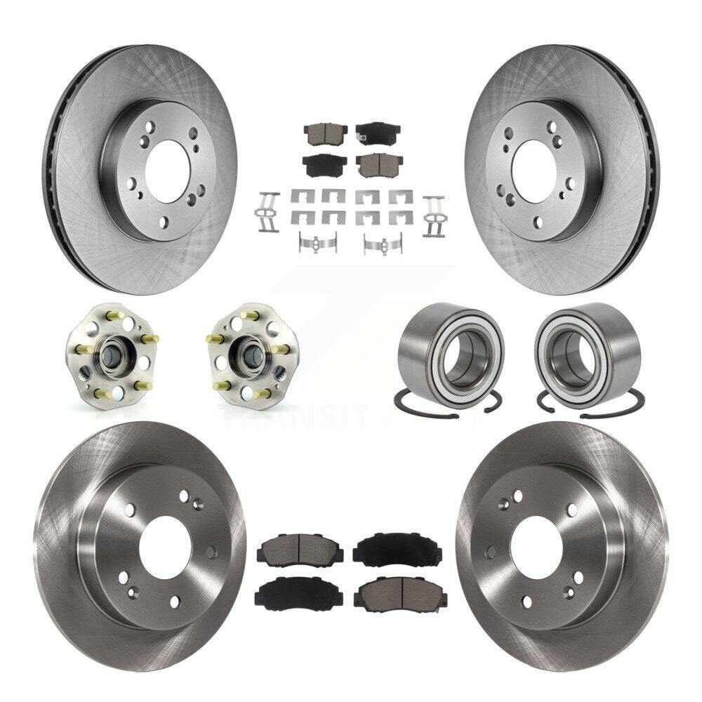 Kit de rotors et plaquettes de frein avec roulement de moyeu avant et arrière (10 pièces) pour Honda Prelud 1997-2001