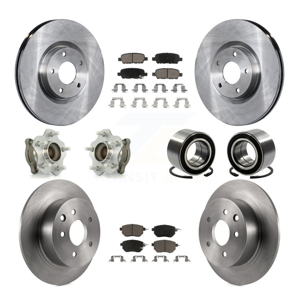 Kit de plaquettes de Rotor de frein à disque, roulement de moyeu avant et arrière (10 pièces) pour Nissan Altima Maxim