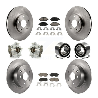 Kit de rotors et plaquettes de frein à disque, roulements de moyeu avant et arrière (10 pièces) pour Nissan Altima