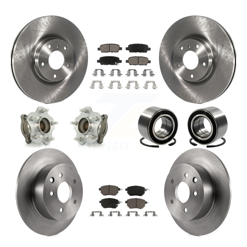 Kit de plaquettes de Rotor de frein à disque, roulement de moyeu avant et arrière (10 pièces) pour Nissan Altima Maxim
