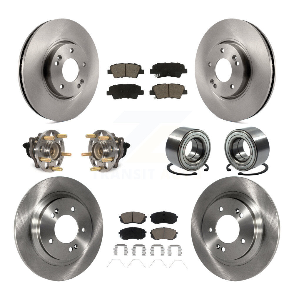 Kit de plaquettes de rotor de frein à disque, roulement de moyeu avant et arrière (10 pièces) pour Kia Soul E 2017 – 2019