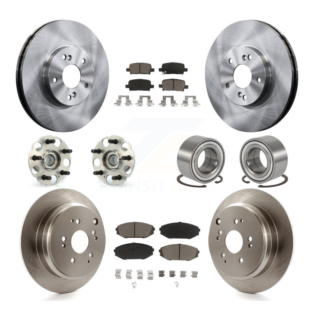 Kit de rotors et plaquettes de frein avec roulement de moyeu avant et arrière (10 pièces) pour Honda Odysse 2002-2004
