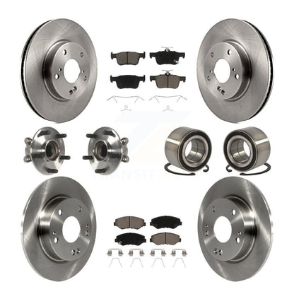 Kit de Rotor et de plaquettes de frein à disque, roulement de moyeu de roue avant et arrière (10 pièces) pour Honda Civi