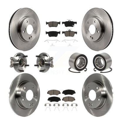Kit de Rotor et de plaquettes de frein à disque, roulement de moyeu de roue avant et arrière (10 pièces) pour Honda Civi