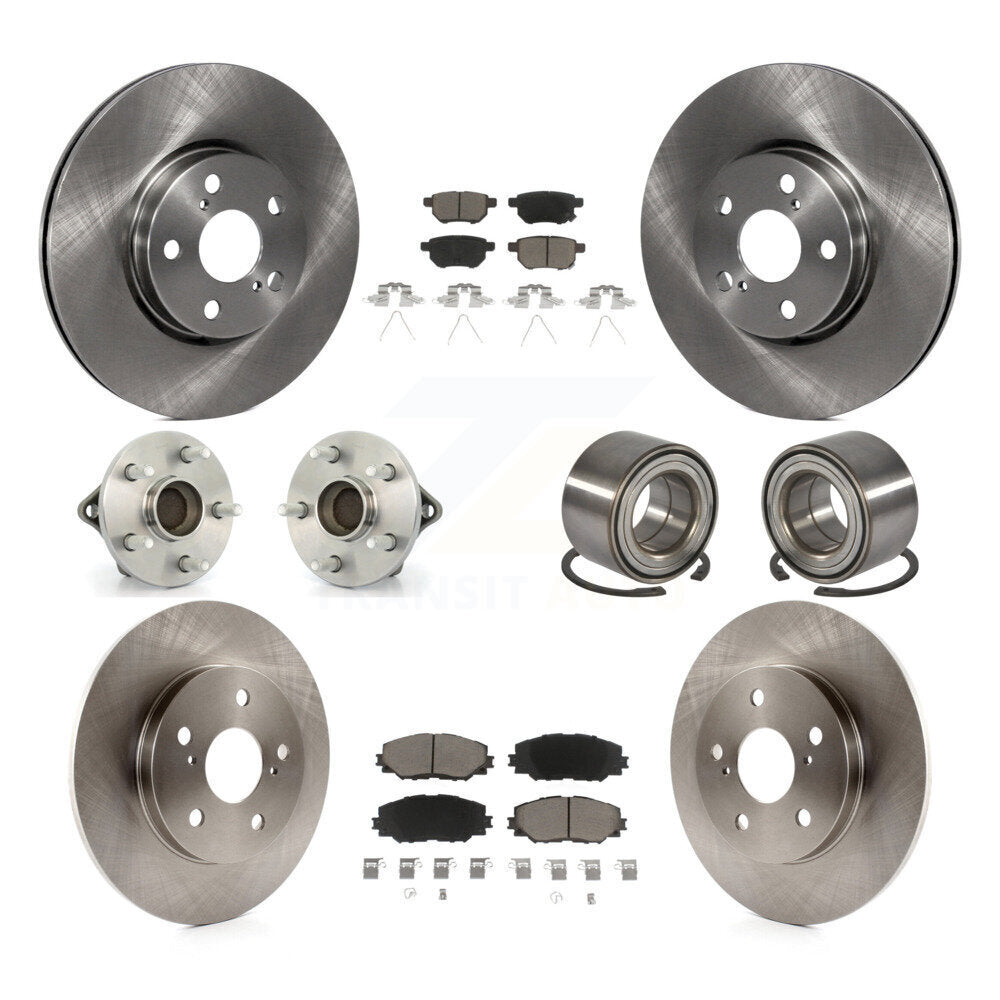 Kit de rotors et plaquettes de frein à disque, roulements de moyeu avant et arrière (10 pièces) pour Toyota Matrix