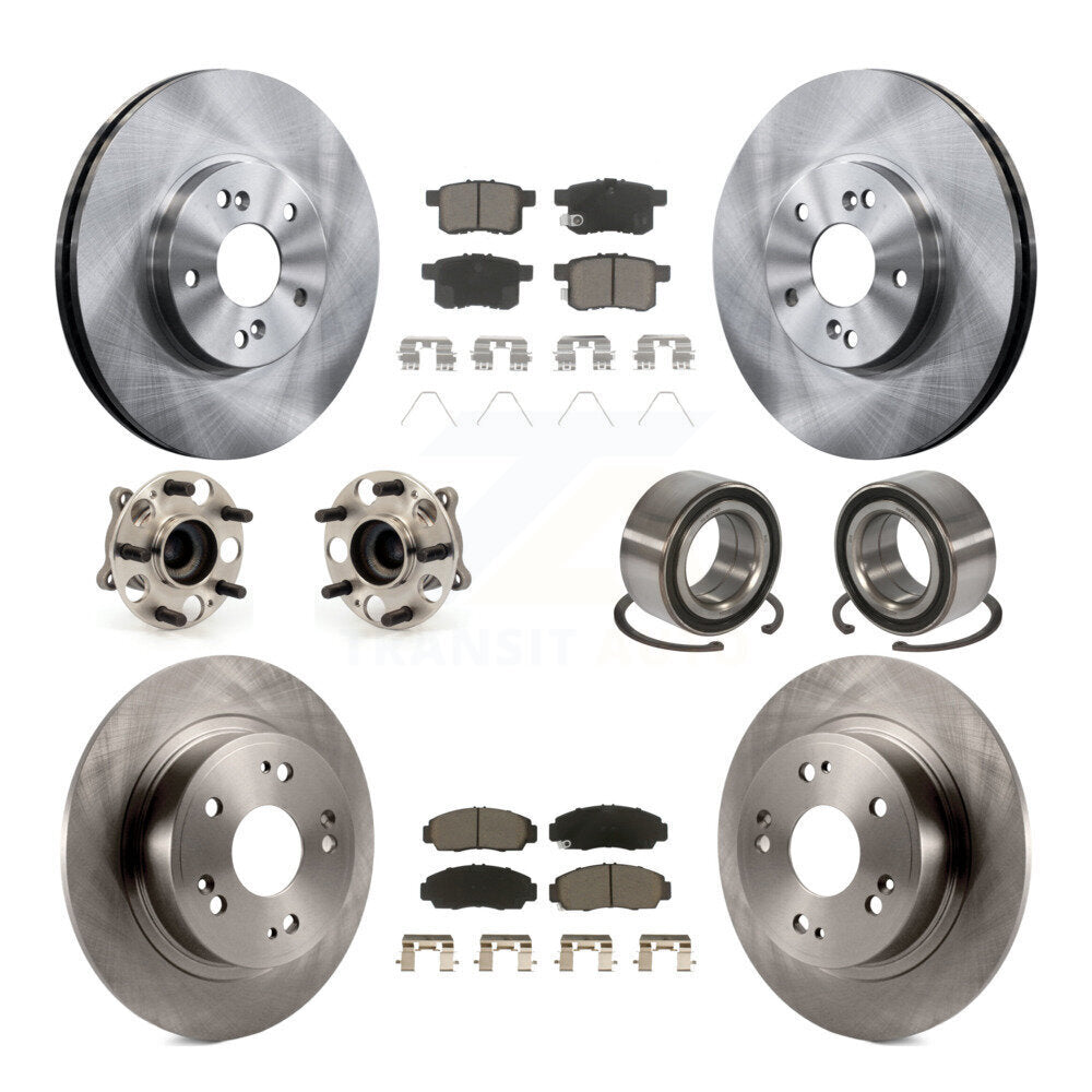 Kit de Rotor et de plaquettes de frein, roulement de moyeu avant et arrière (10 pièces) pour Honda Accord Acura TS