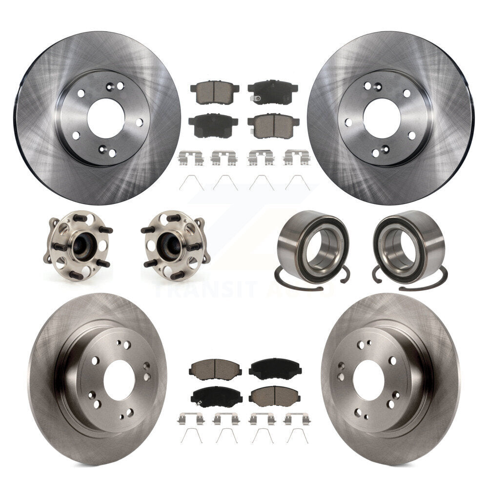 Kit de rotors et plaquettes de frein à disque, roulements de moyeu avant et arrière (10 pièces) pour Honda Accord