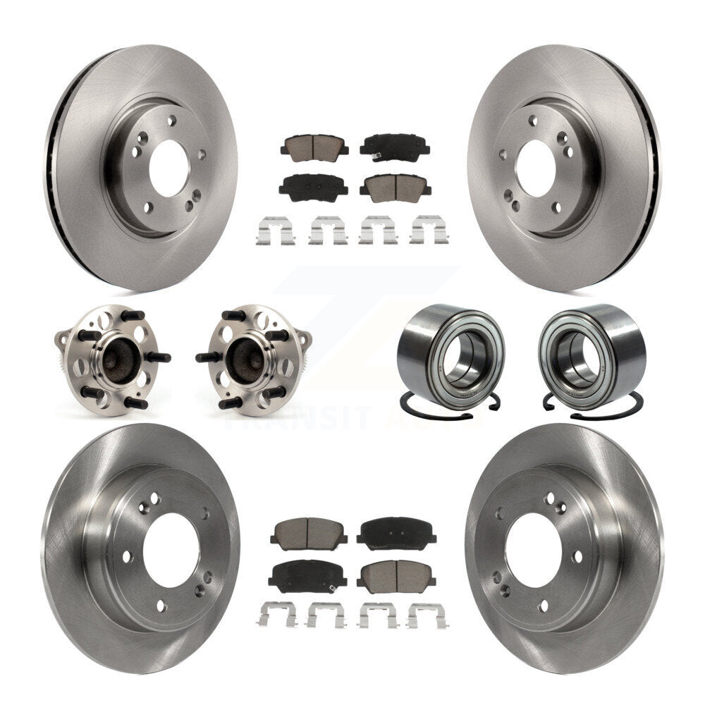Kit de plaquettes de Rotor de frein à disque, roulement de moyeu avant et arrière (10 pièces) pour Kia Forte Forte5 Kou