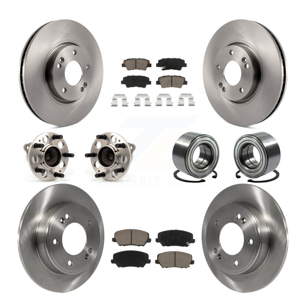 Kit de plaquettes de Rotor de frein, roulement de moyeu avant et arrière (10 pièces) pour Kia Forte Forte 2017 – 2018