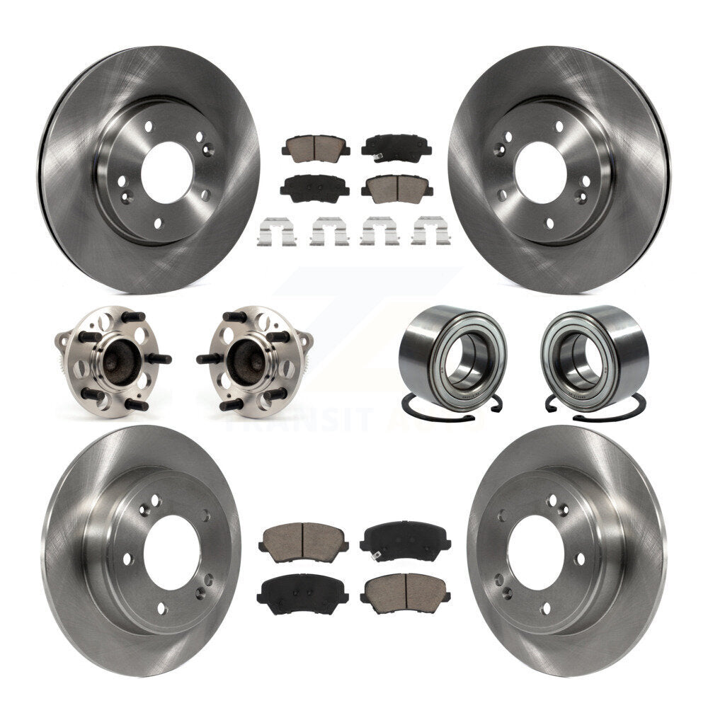 Kit de plaquettes de Rotor de frein, roulement de moyeu avant et arrière (10 pièces), pour Kia Forte Hyundai Elantr