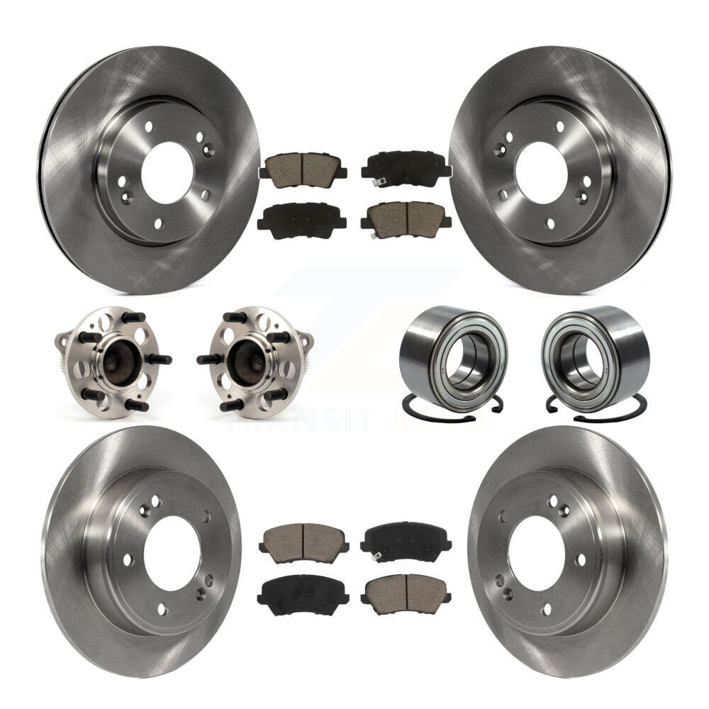 Kit de Rotor et de plaquettes de frein, roulement de moyeu avant et arrière (10 pièces) pour Hyundai Veloster Elantr