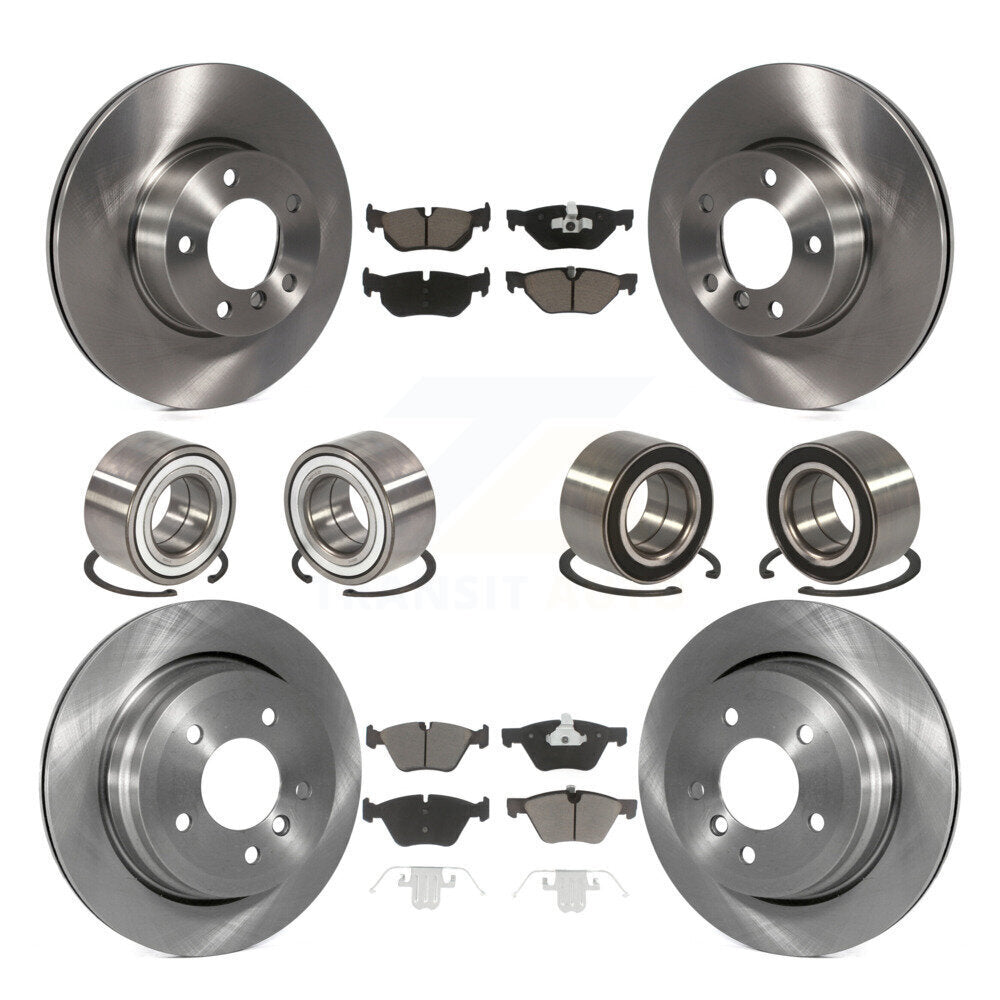 Kit de rotors de frein à disque et plaquettes en céramique, roulements avant et arrière (10 pièces) pour BMW 328xi