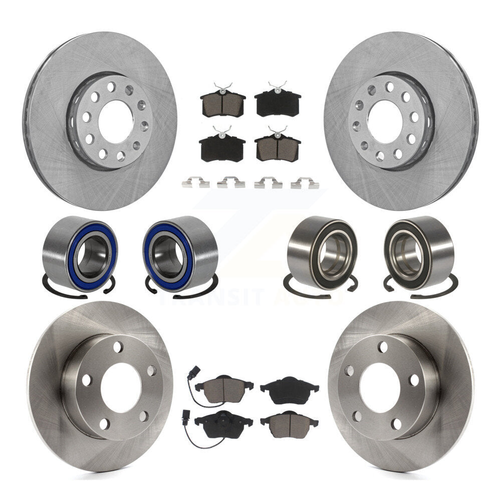 Kit de rotors et plaquettes de frein à disque, roulements avant et arrière (10 pièces) pour Volkswagen Passat