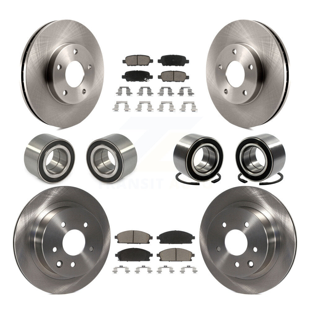 Kit de rotors et plaquettes de frein à disque, roulement de roue avant et arrière (10 pièces) pour Nissan x-trai