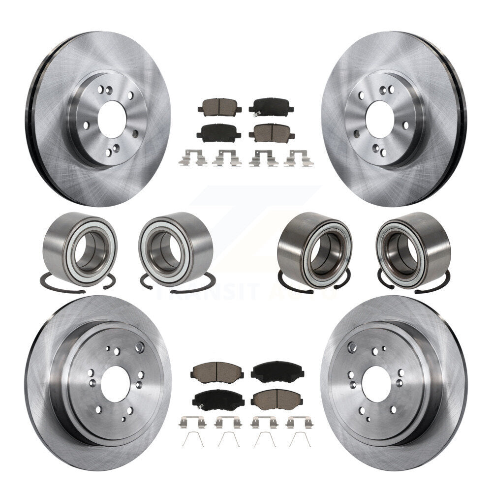 Kit de rotor et plaquettes de frein à disque, roulement avant et arrière (10 pièces) pour Honda Pilo 2005 – 2008