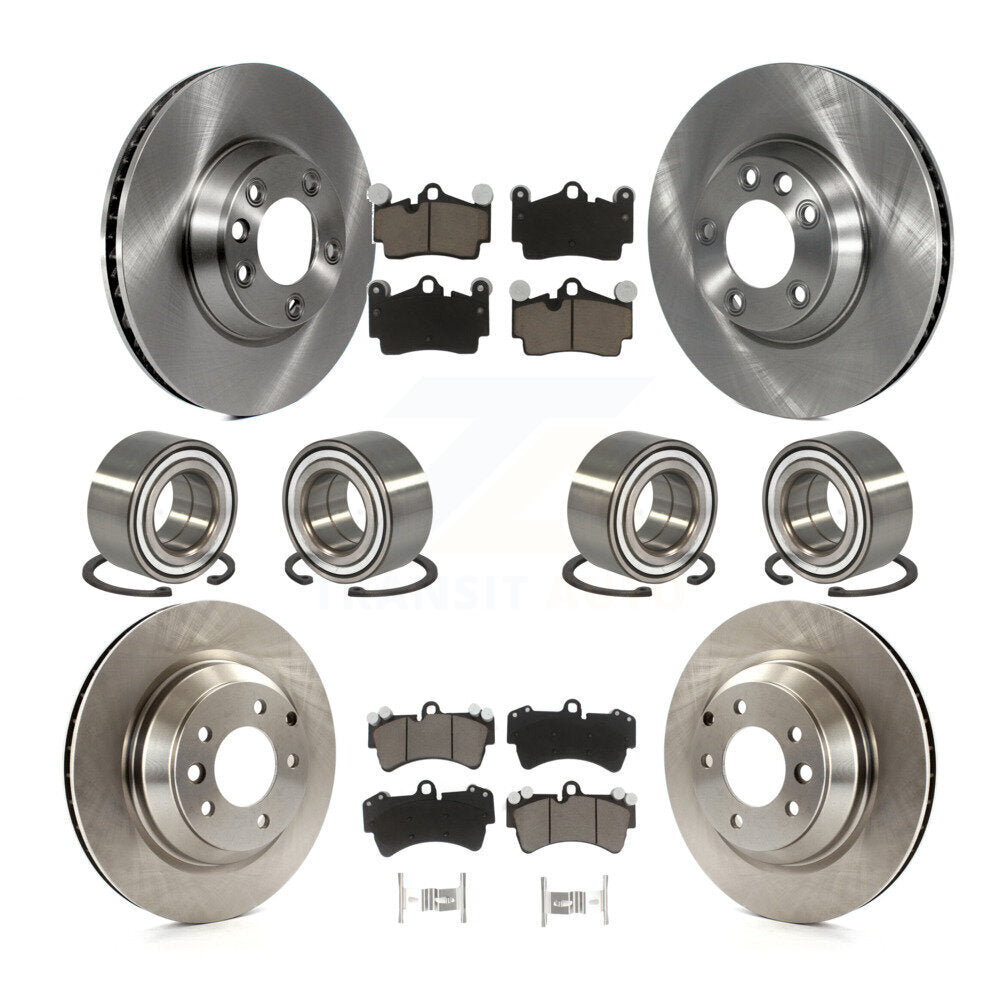 Kit de rotor de frein à disque et de plaquettes en céramique, roulement de roue avant et arrière (10 pièces) pour Audi Q