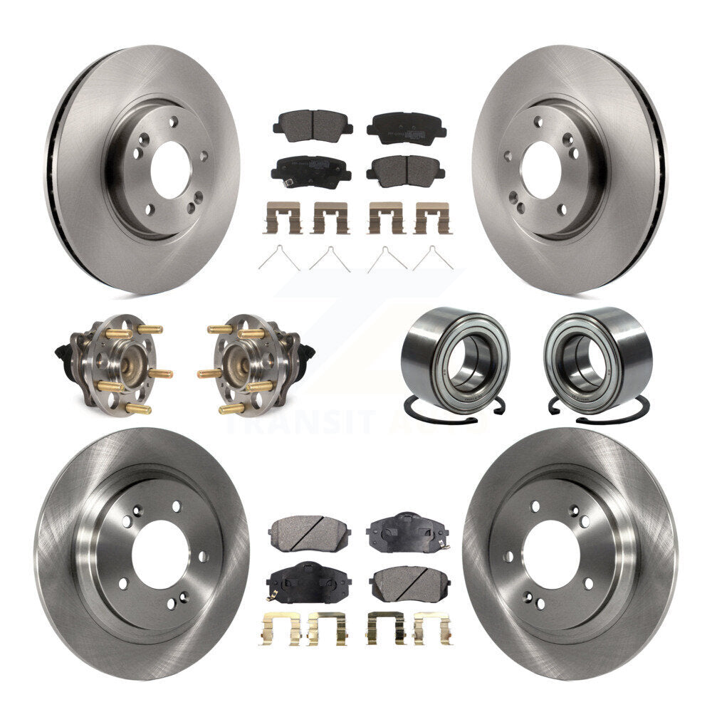 Kit de rotor et de plaquettes de frein à disque, roulement de moyeu de roue avant et arrière (10 pièces) pour Kia Soul E