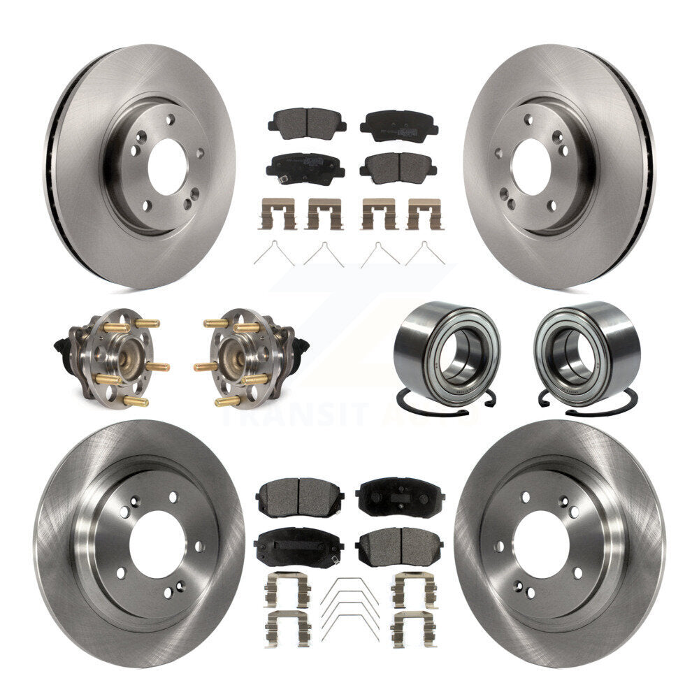Kit de plaquettes de rotor de frein à disque, roulement de moyeu avant et arrière (10 pièces) pour Kia Soul E 2017 – 2019