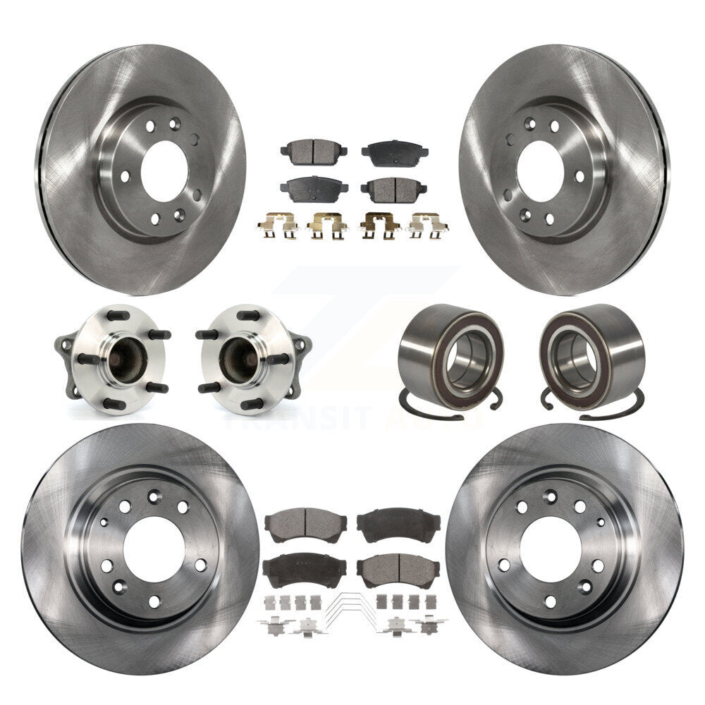 Kit de rotor et de plaquettes de frein avec roulement de moyeu avant et arrière (10 pièces) pour Mazda 6 2009 2013 2.5