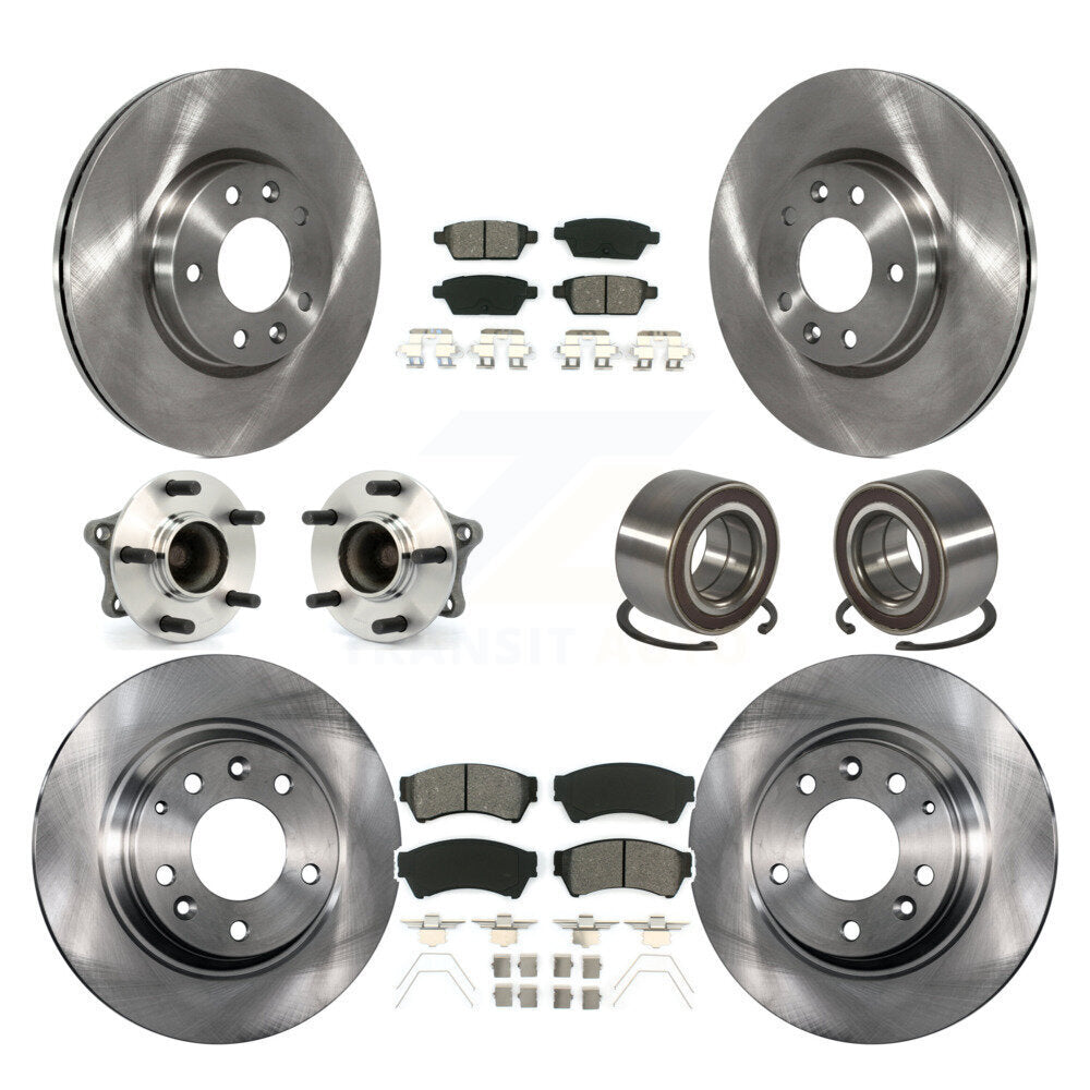 Kit de rotor et de plaquettes de frein avec roulement de moyeu avant et arrière (10 pièces) pour Mazda 6 2009 2013 2.5