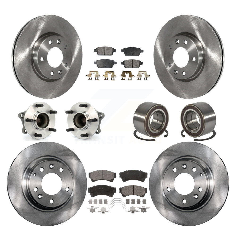 Kit de rotor et de plaquettes de frein avec roulement de moyeu avant et arrière (10 pièces) pour Mazda 6 2009 2013 2.5