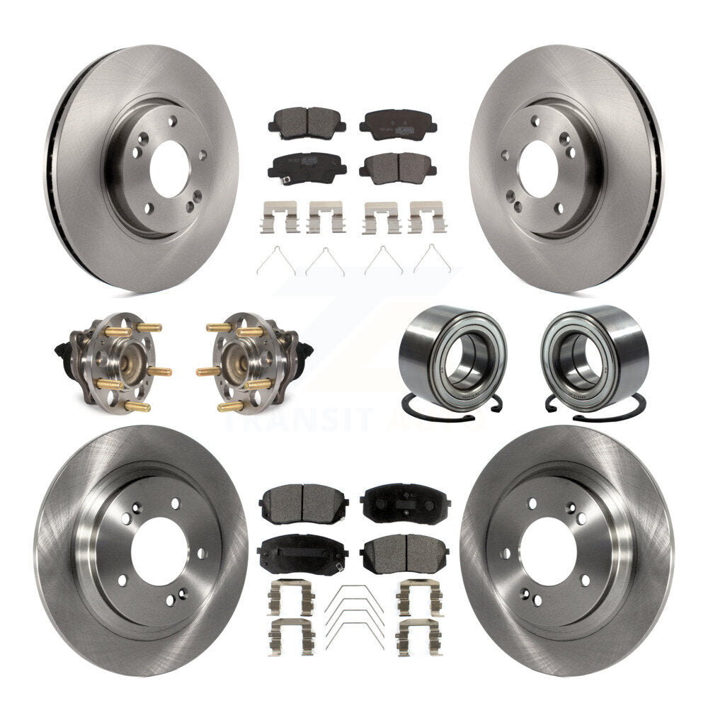 Kit de plaquettes de rotor de frein à disque, roulement de moyeu avant et arrière (10 pièces) pour Kia Soul E 2017 – 2019