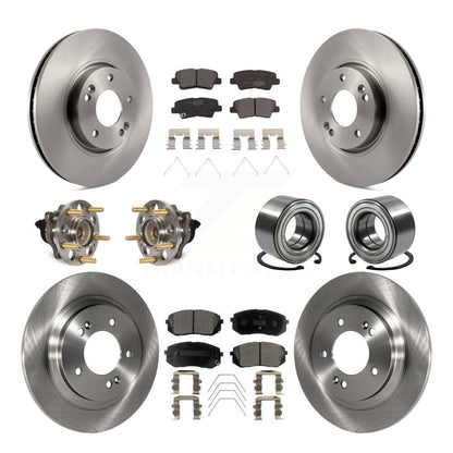 Kit de plaquettes de rotor de frein à disque, roulement de moyeu avant et arrière (10 pièces) pour Kia Soul E 2017 – 2019