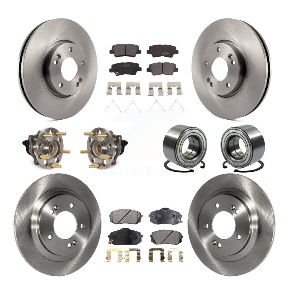 Kit de rotor et de plaquettes de frein à disque, roulement de moyeu de roue avant et arrière (10 pièces) pour Kia Soul E
