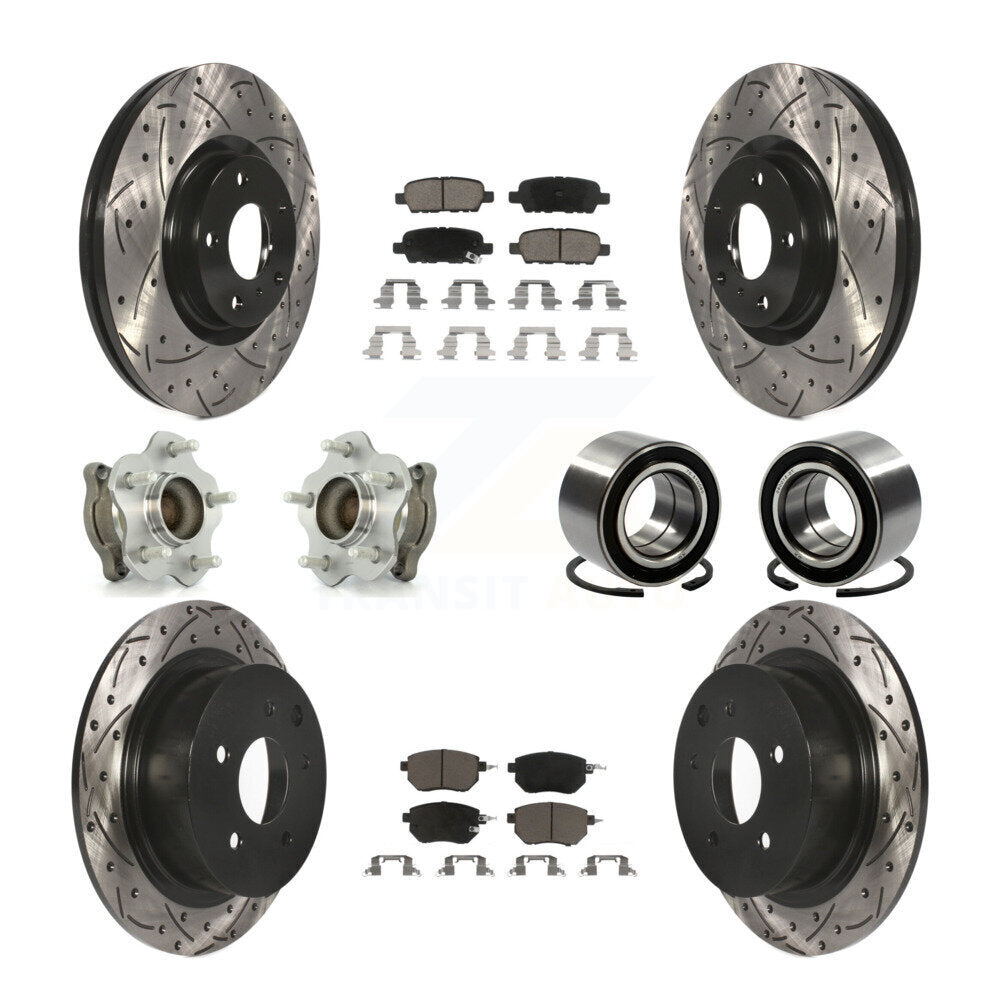 Kit de plaquettes de rotor de frein, roulement de moyeu avant et arrière (10 pièces) pour Nissan Altima Maxim