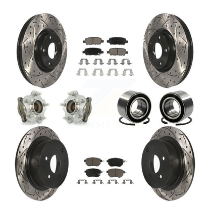 Kit de plaquettes de rotor de frein, roulement de moyeu avant et arrière (10 pièces) pour Nissan Altima Maxim