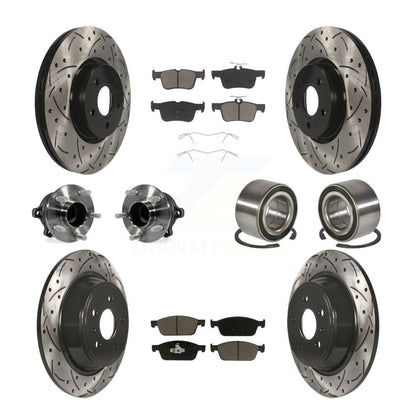 Kit de plaquettes de Rotor de frein revêtues de roulement de moyeu avant et arrière (10 pièces) pour Ford Escape Lincol