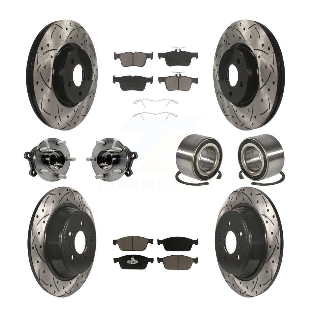 Kit de plaquettes de Rotor de frein revêtues de roulement de moyeu avant et arrière (10 pièces) pour Ford Escape Lincol