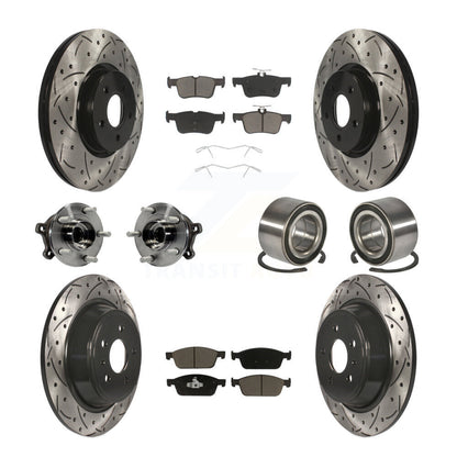 Kit de plaquettes de Rotor de frein revêtues de roulement de moyeu avant et arrière (10 pièces) pour Ford Escape Lincol