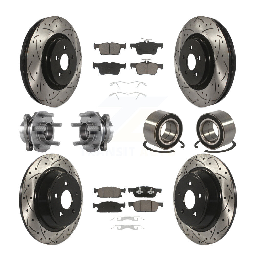 Kit de plaquettes de rotor de frein enduites de roulement de moyeu avant et arrière (10 pièces) pour Ford Edge AW 2015