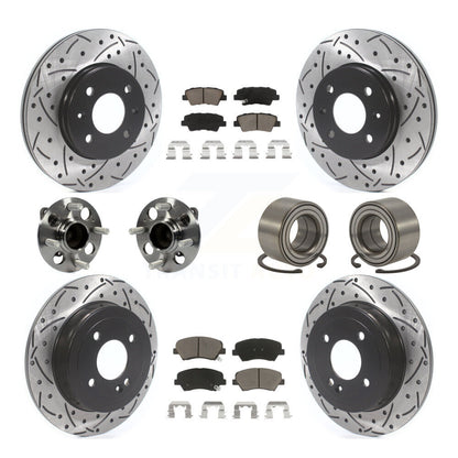 Kit de plaquettes de rotor de frein, roulement de moyeu avant et arrière (10 pièces) pour Hyundai Accen 12-17